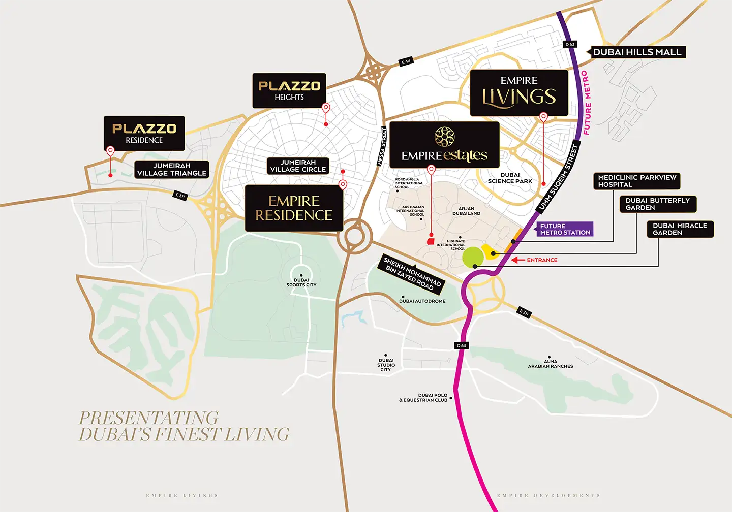 Damac Islands Dubai Location Map