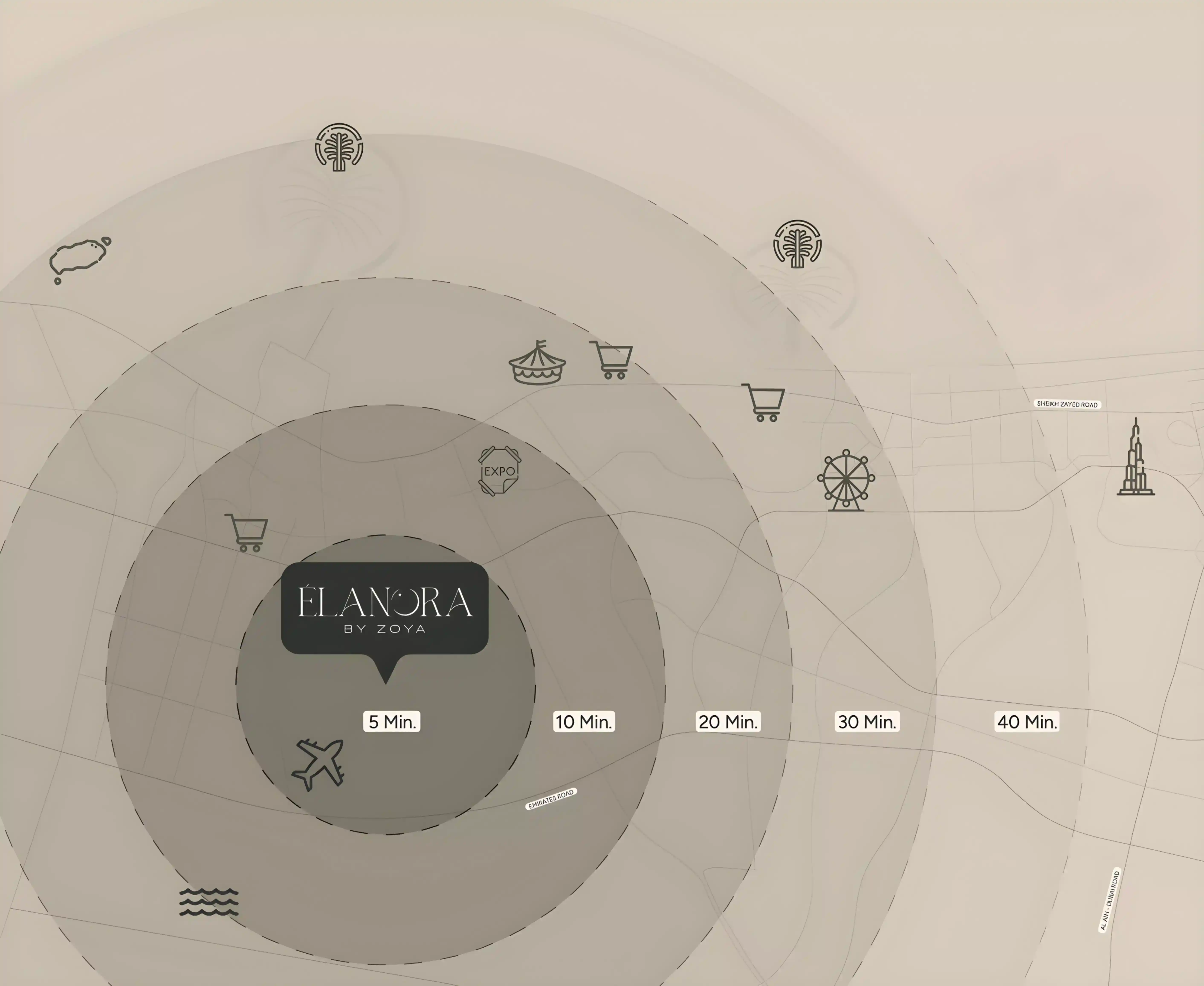 Damac Islands Dubai Location Map