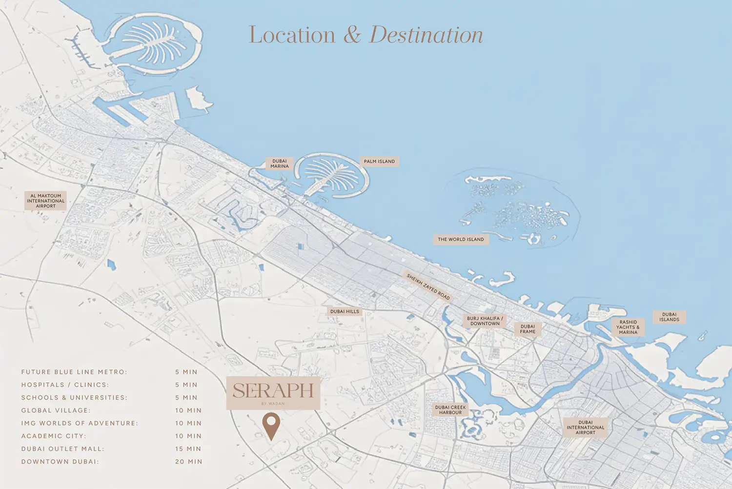 Damac Islands Dubai Location Map