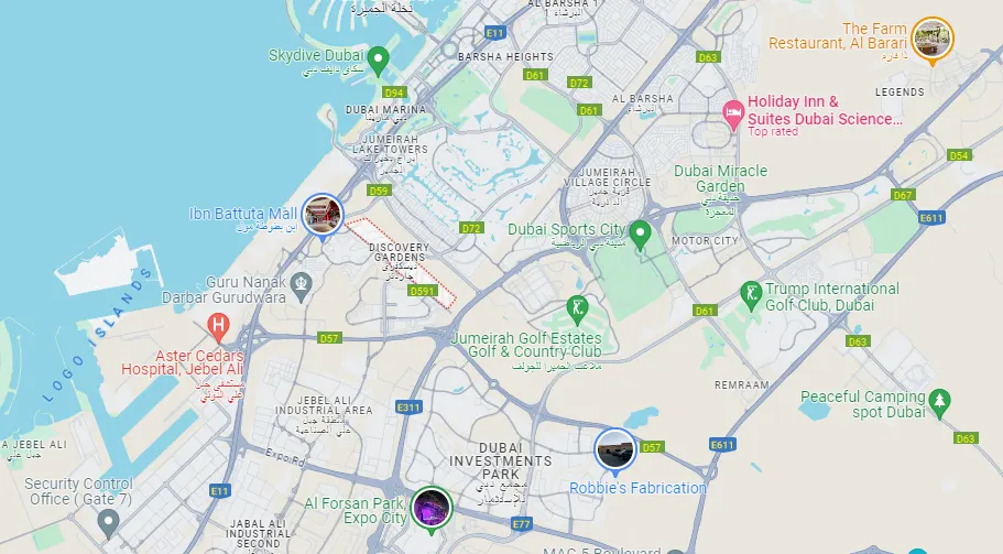 Damac Islands Dubai Location Map