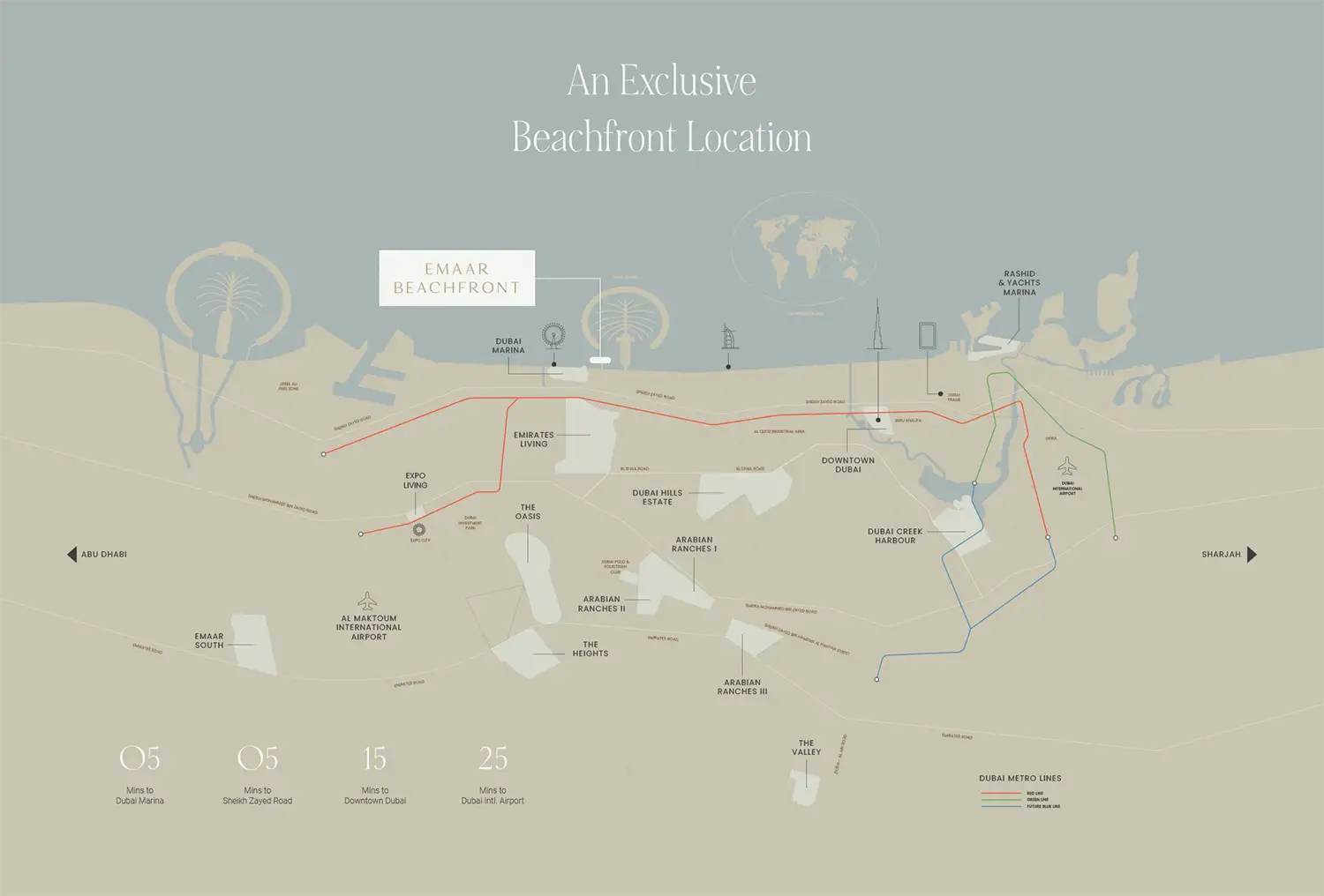 Damac Islands Dubai Location Map