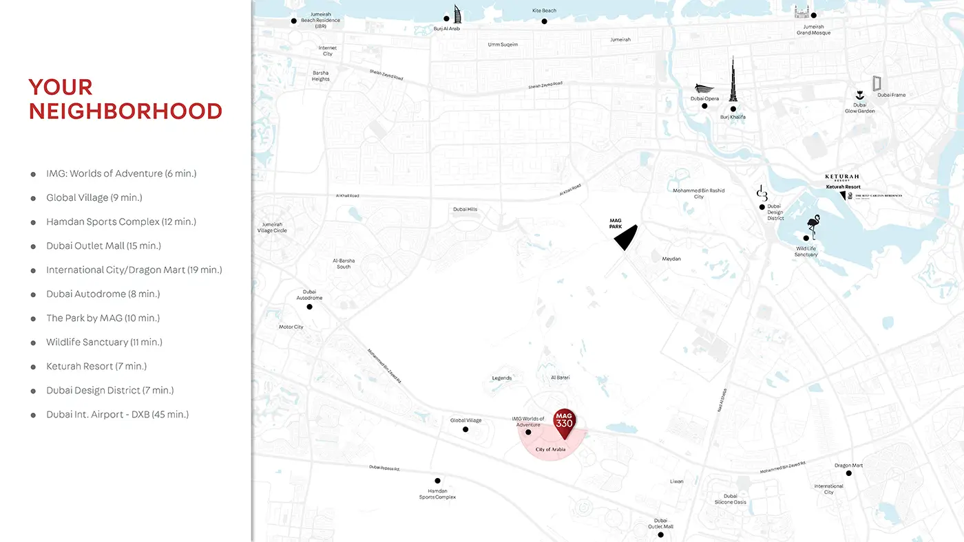 Damac Islands Dubai Location Map