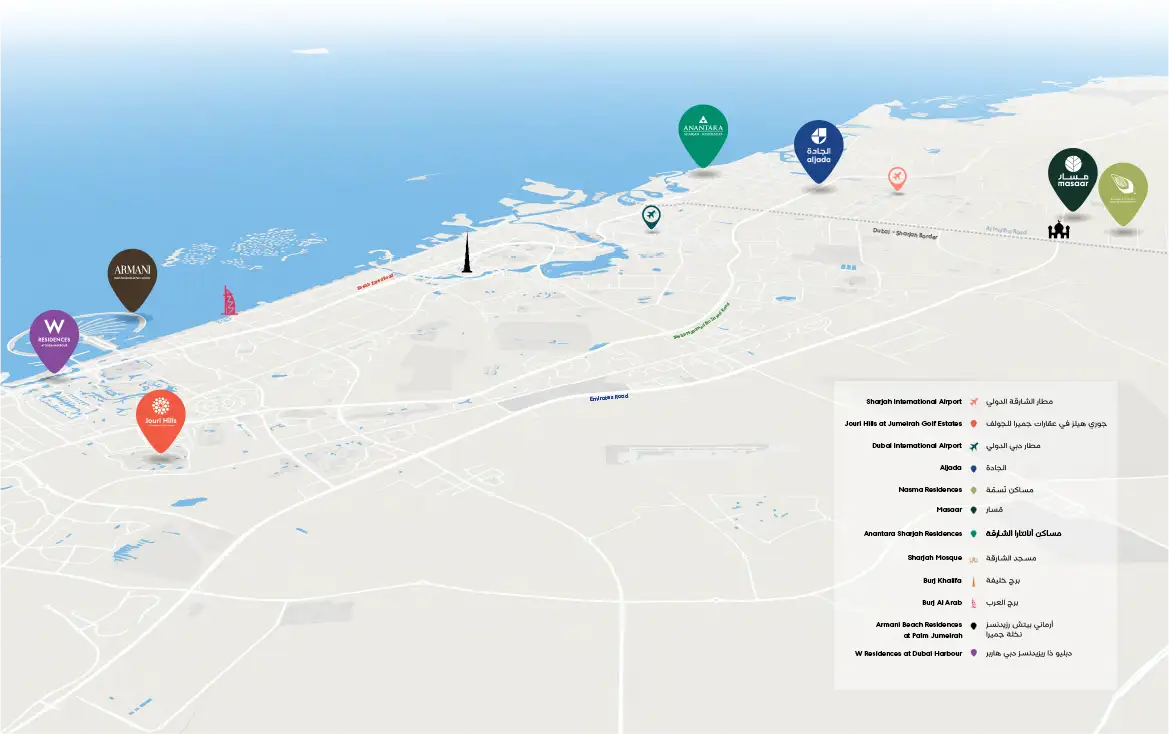Damac Islands Dubai Location Map