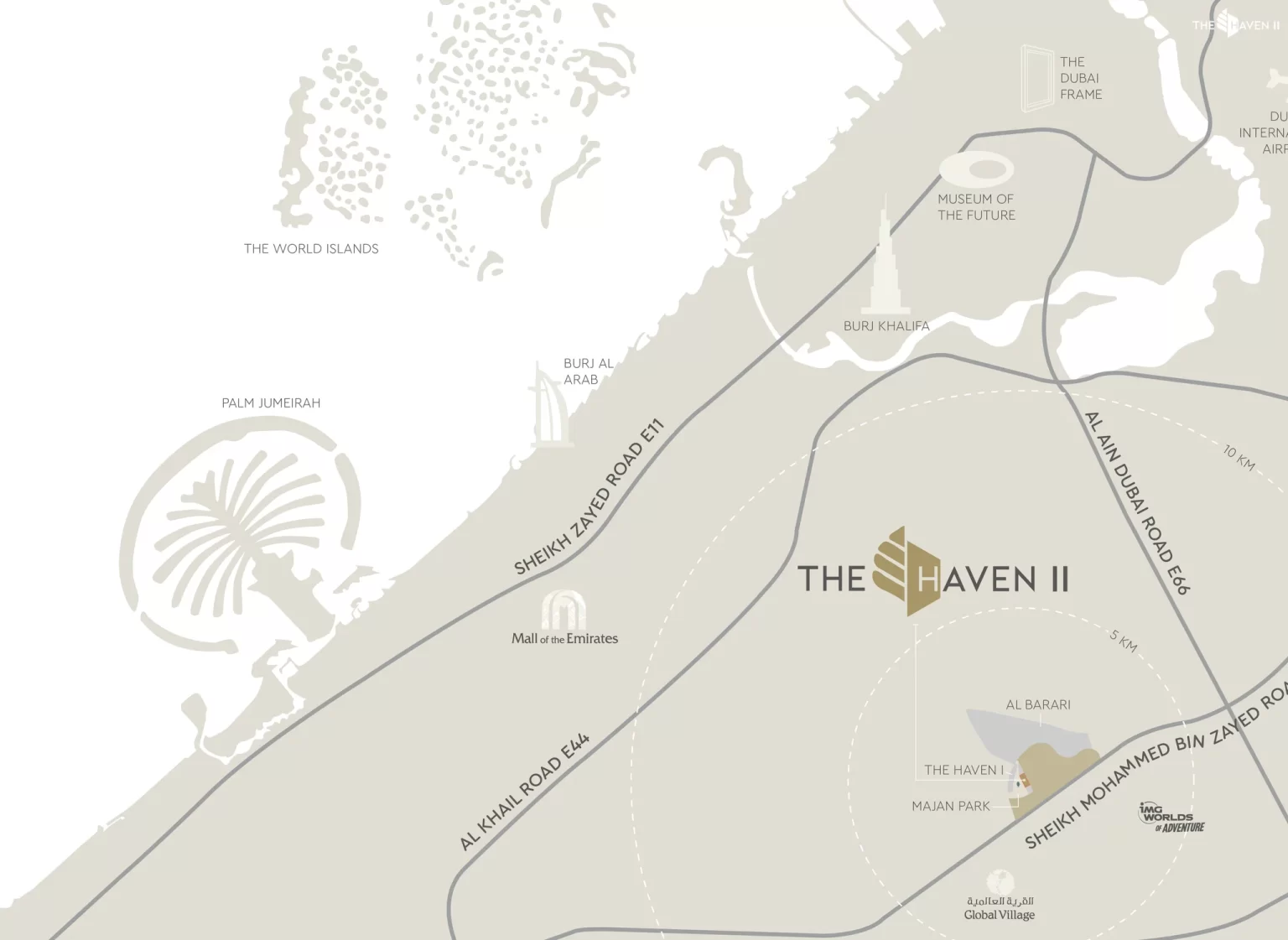 Damac Islands Dubai Location Map