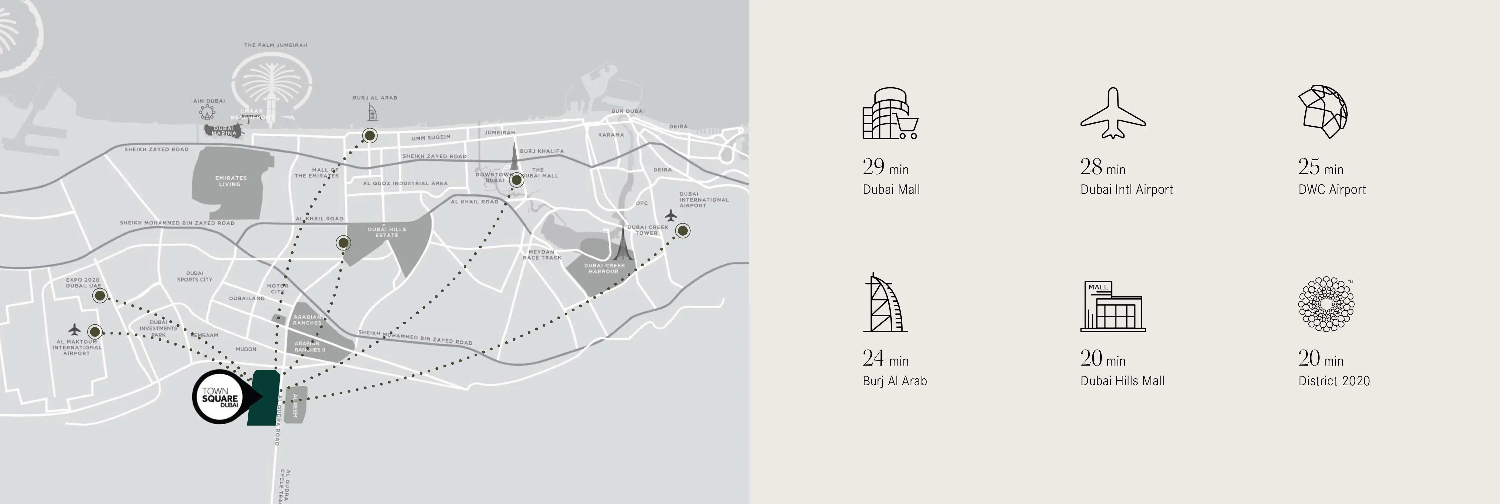 Damac Islands Dubai Location Map