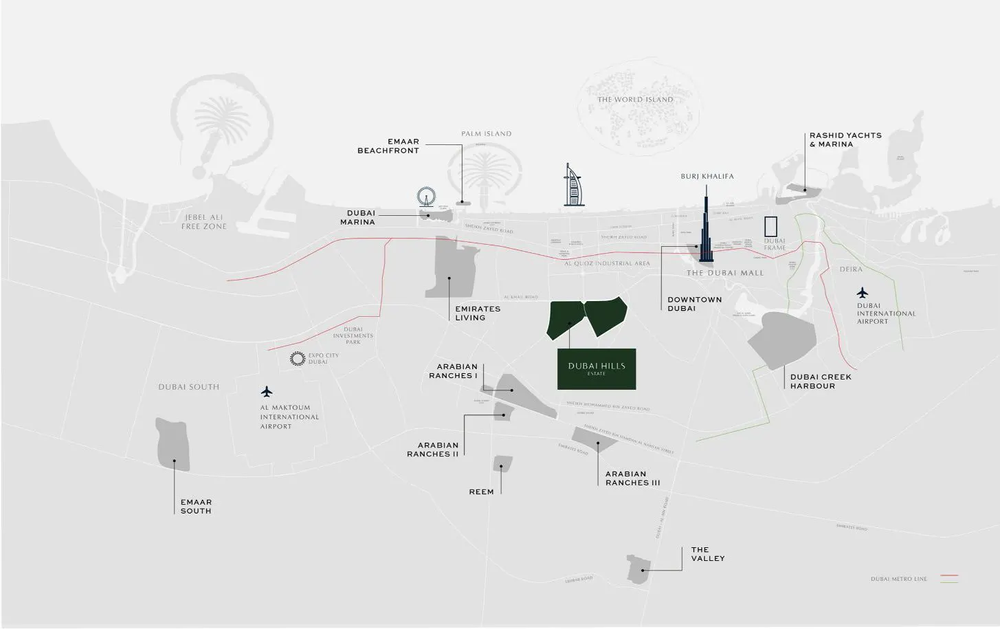Damac Islands Dubai Location Map