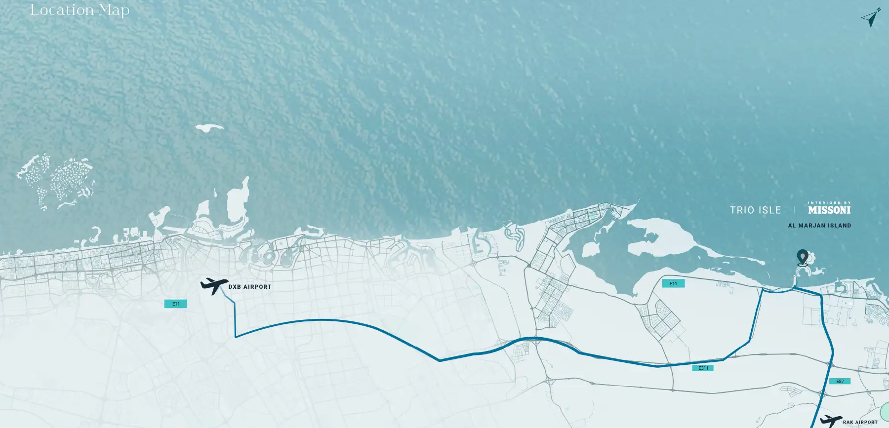 Damac Islands Dubai Location Map
