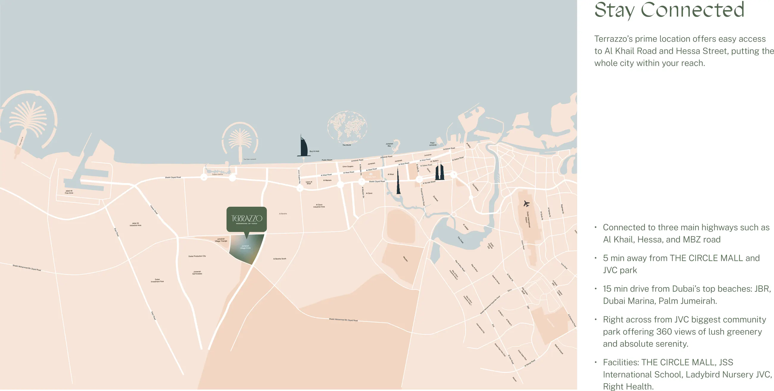 Damac Islands Dubai Location Map