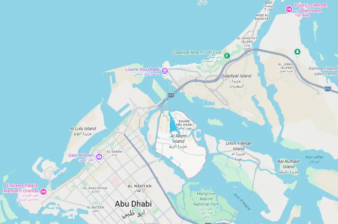 Damac Islands Dubai Location Map