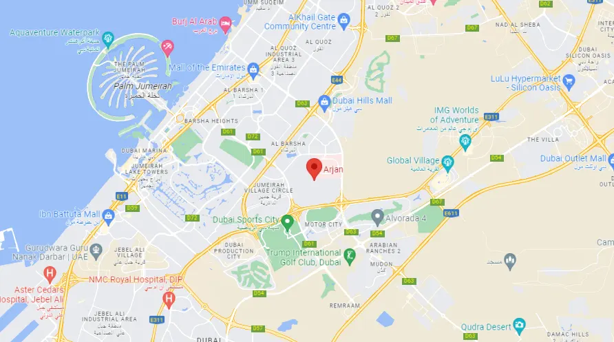 Damac Islands Dubai Location Map