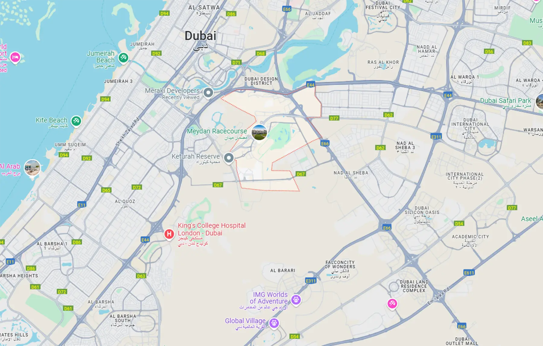 Damac Islands Dubai Location Map