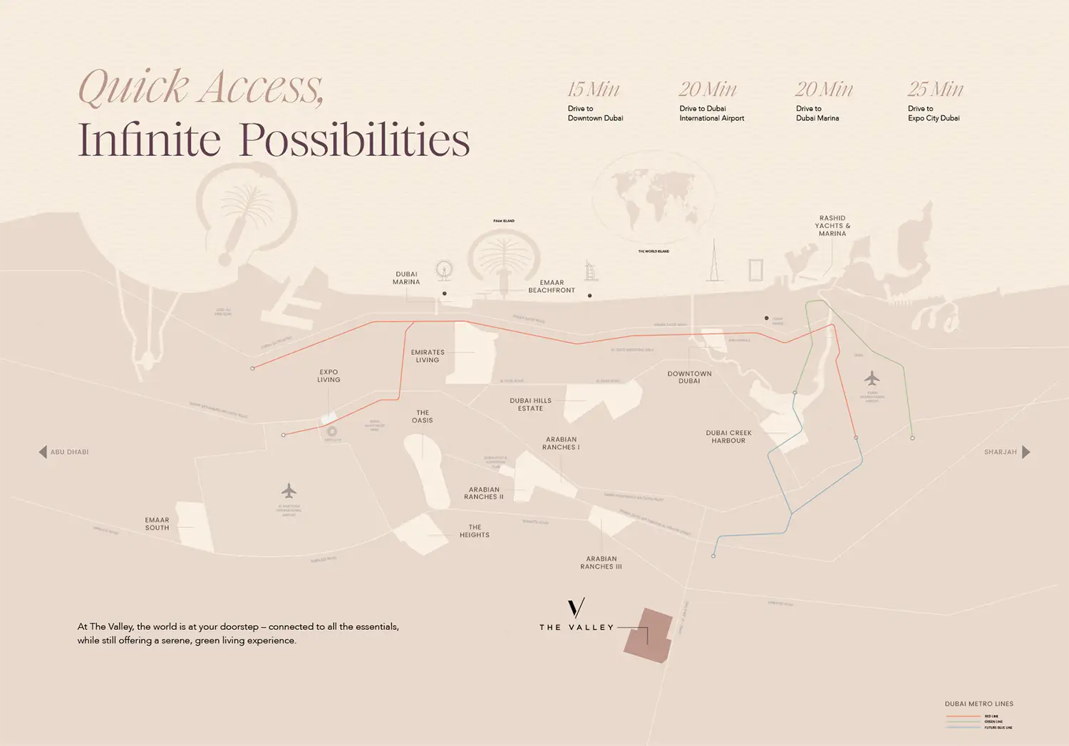 Damac Islands Dubai Location Map