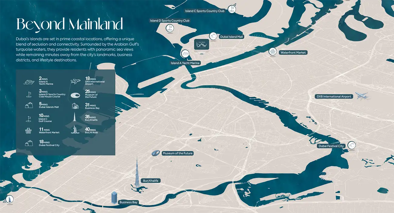 Damac Islands Dubai Location Map