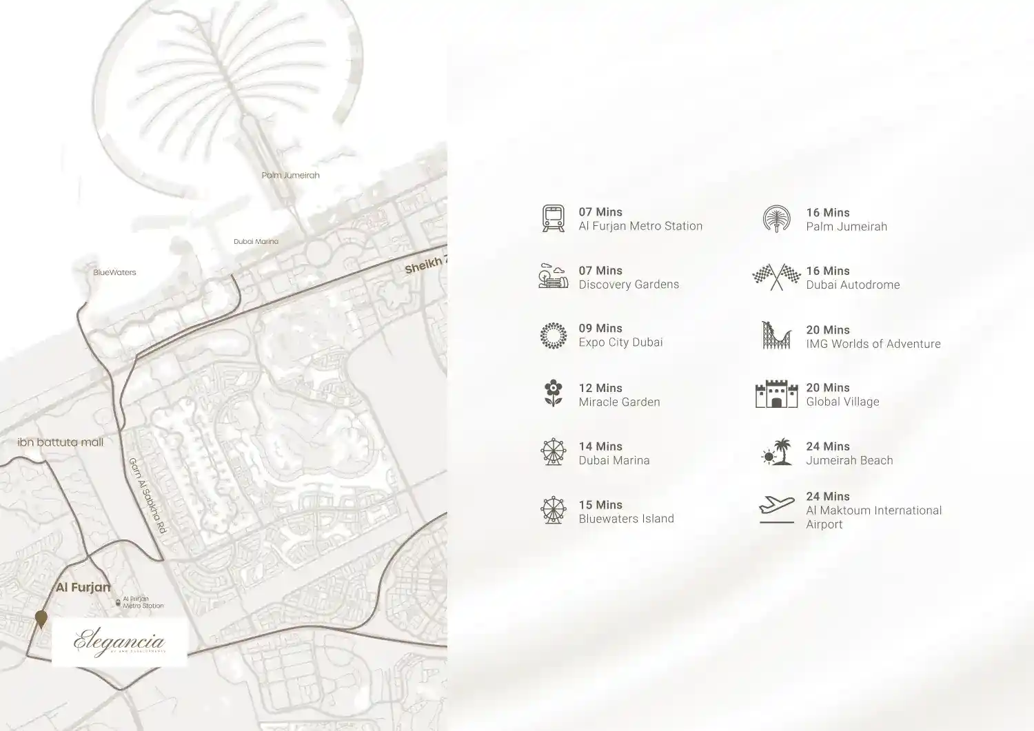 Damac Islands Dubai Location Map