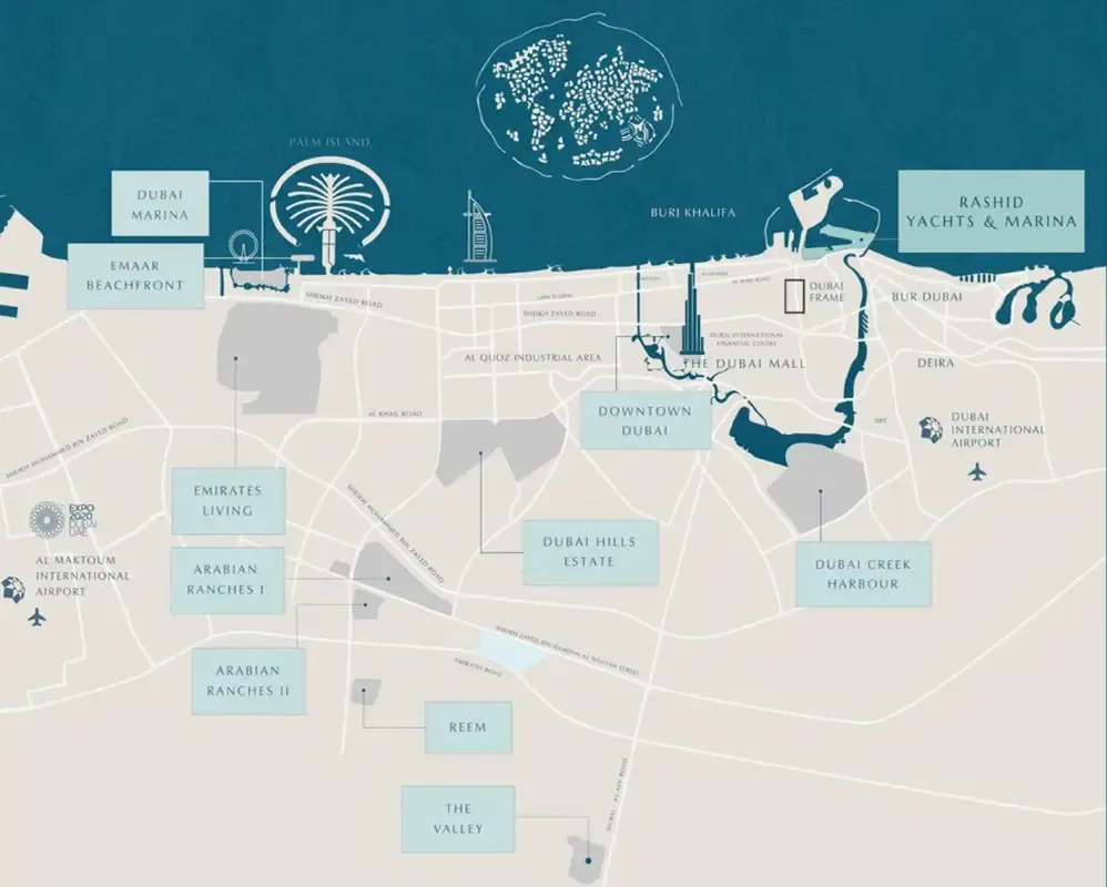 Damac Islands Dubai Location Map