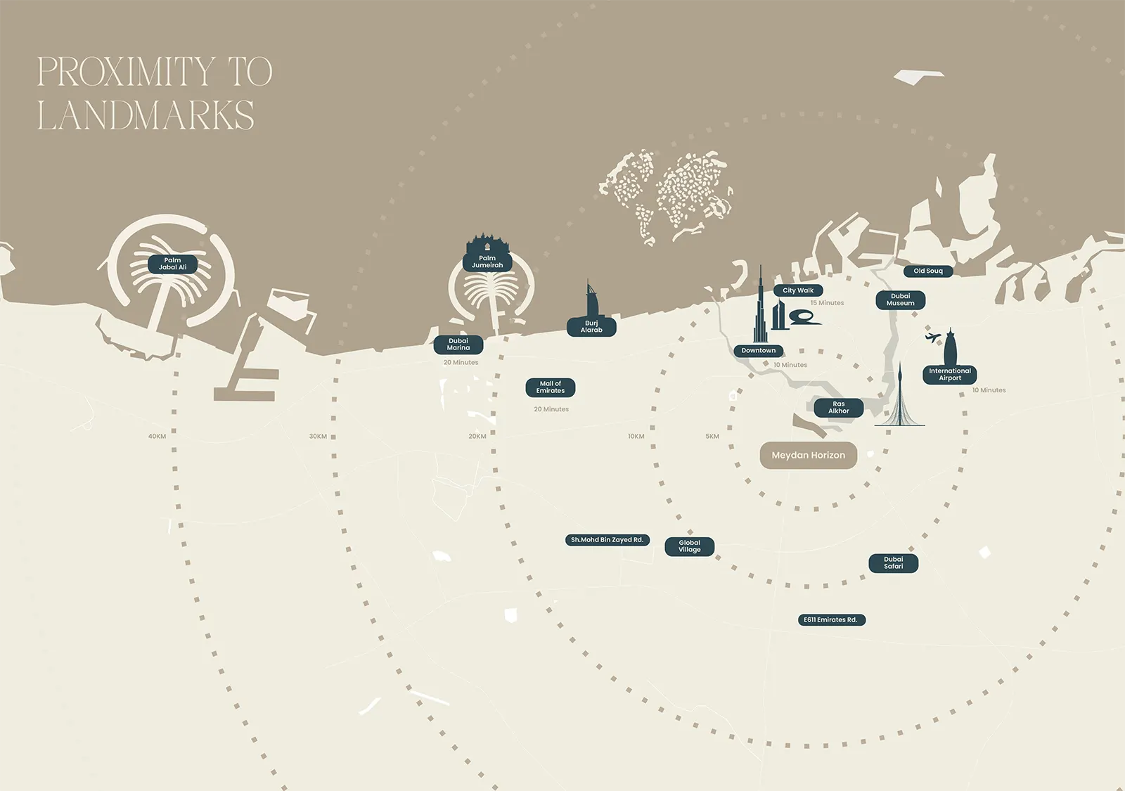 Damac Islands Dubai Location Map