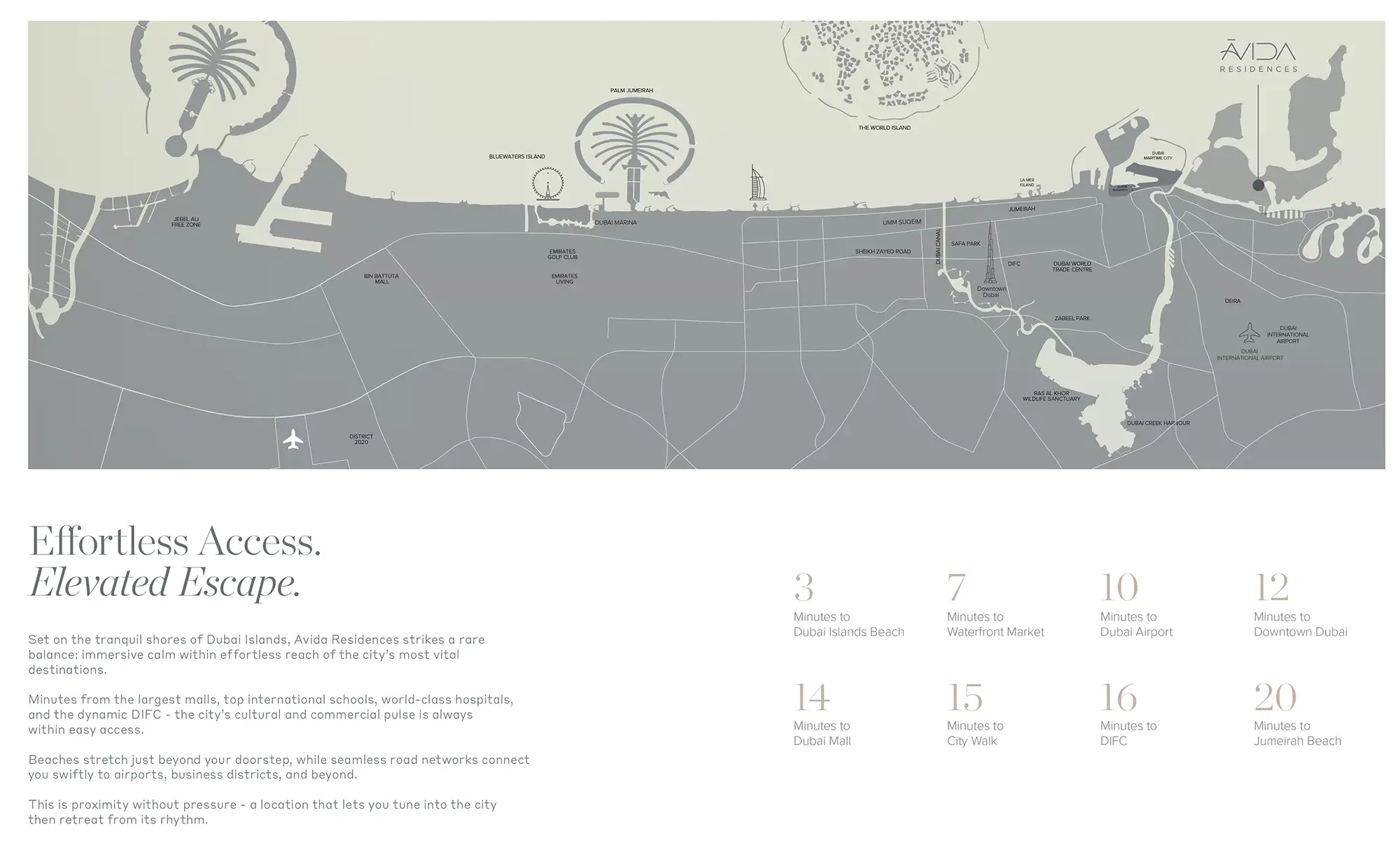 Damac Islands Dubai Location Map