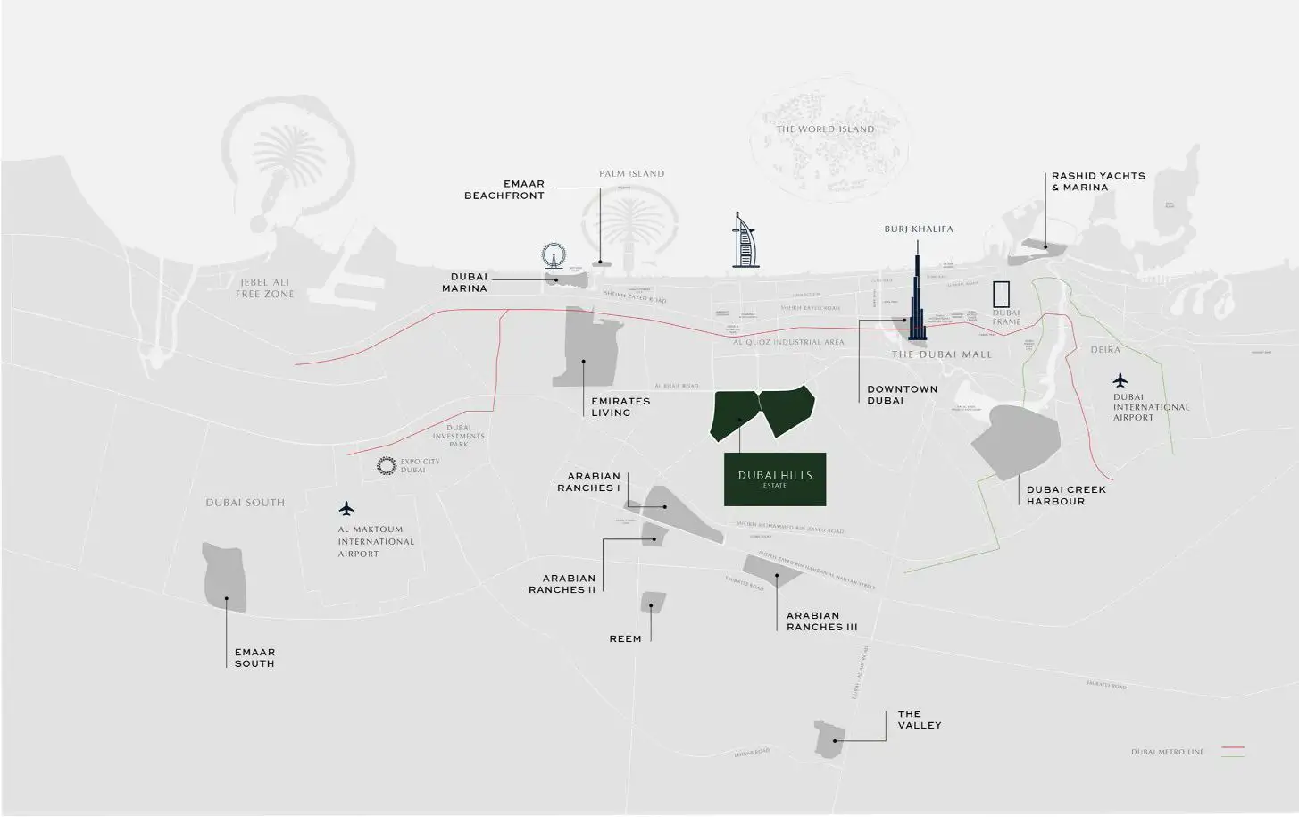 Damac Islands Dubai Location Map