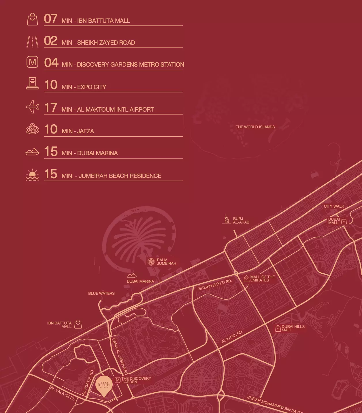 Damac Islands Dubai Location Map