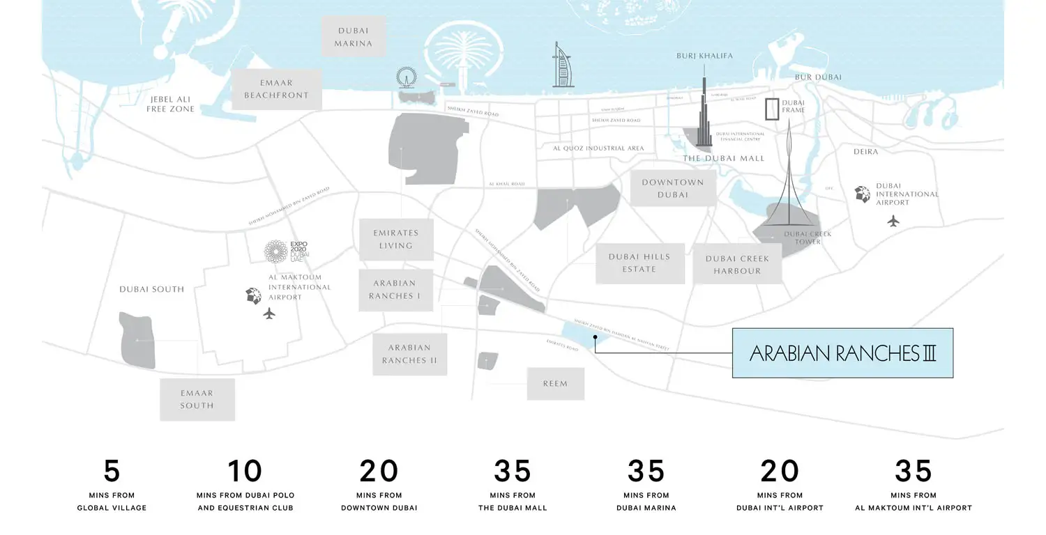 Damac Islands Dubai Location Map