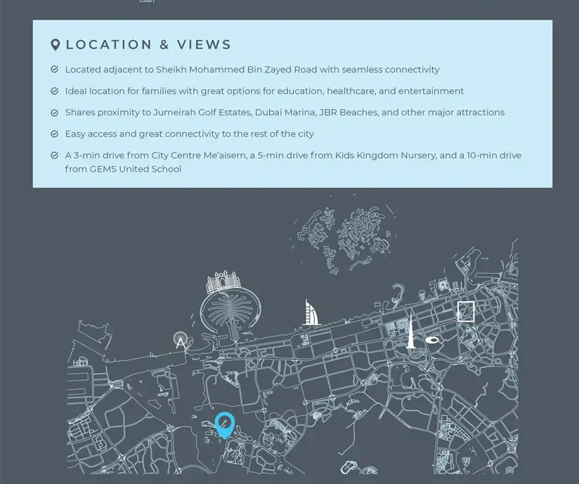 Damac Islands Dubai Location Map