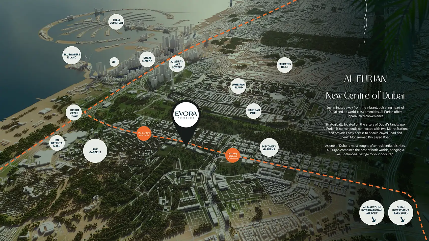 Damac Islands Dubai Location Map