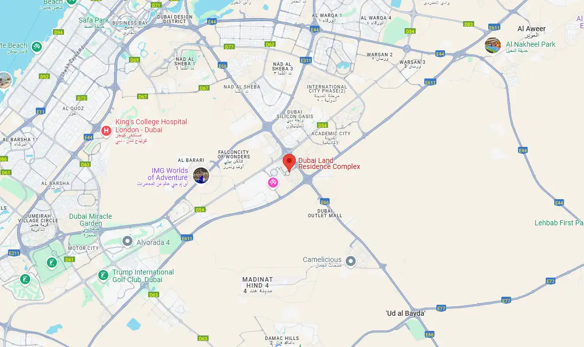 Damac Islands Dubai Location Map
