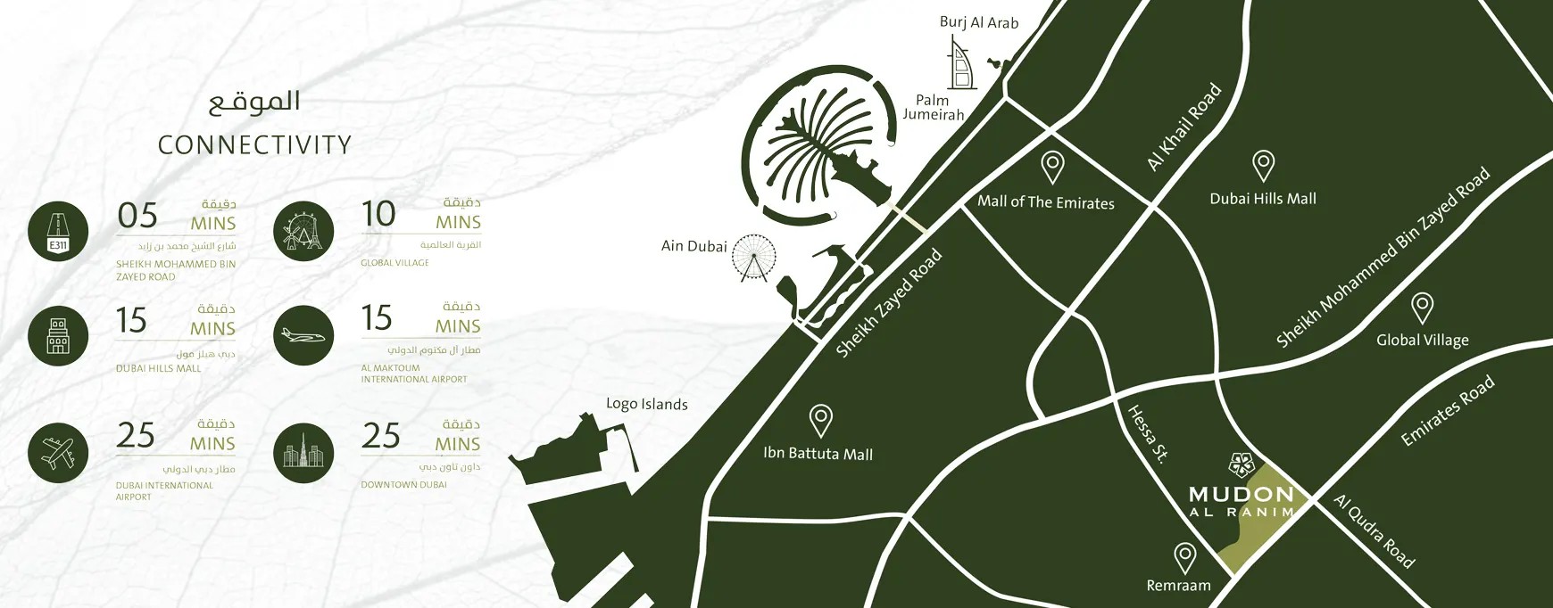 Damac Islands Dubai Location Map