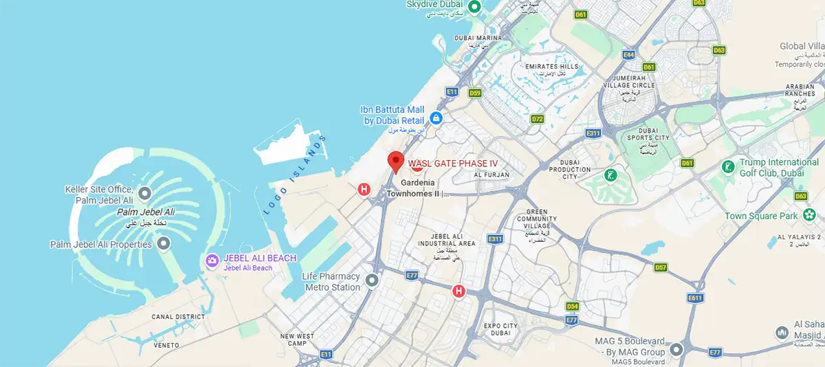 Damac Islands Dubai Location Map