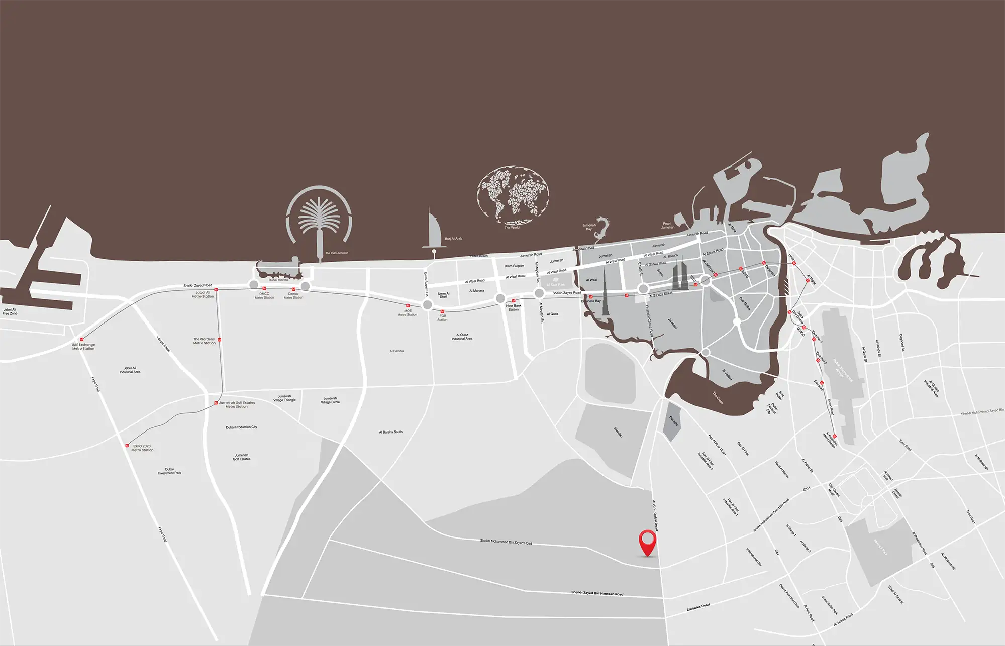 Damac Islands Dubai Location Map