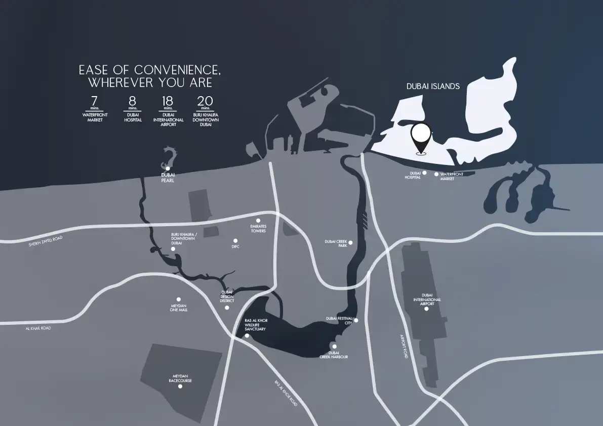 Damac Islands Dubai Location Map