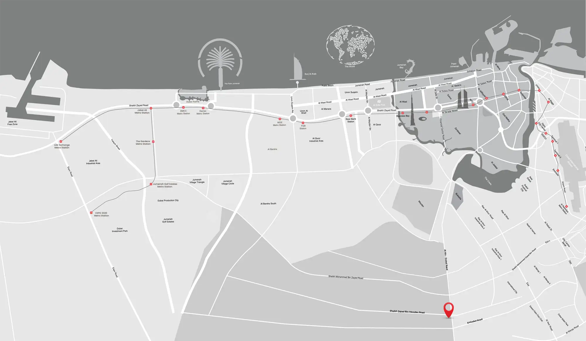 Damac Islands Dubai Location Map