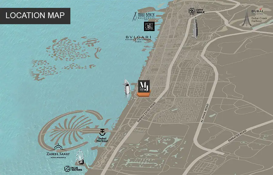 Damac Islands Dubai Location Map