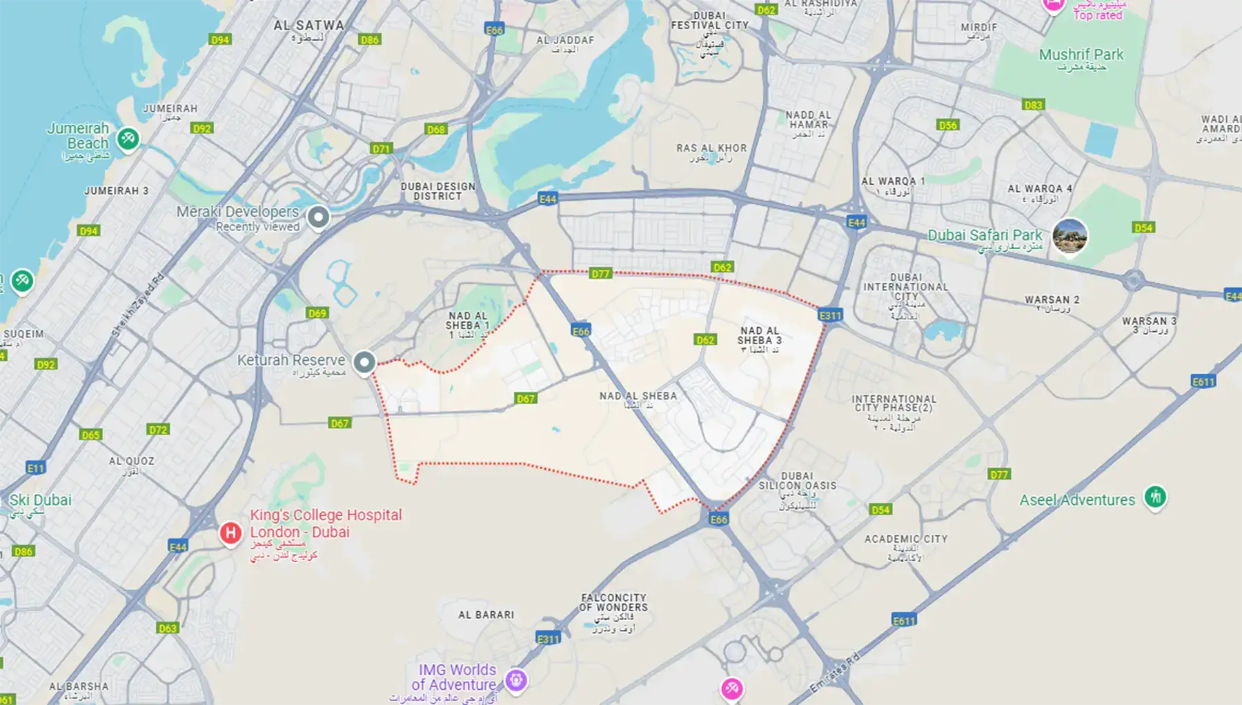 Damac Islands Dubai Location Map