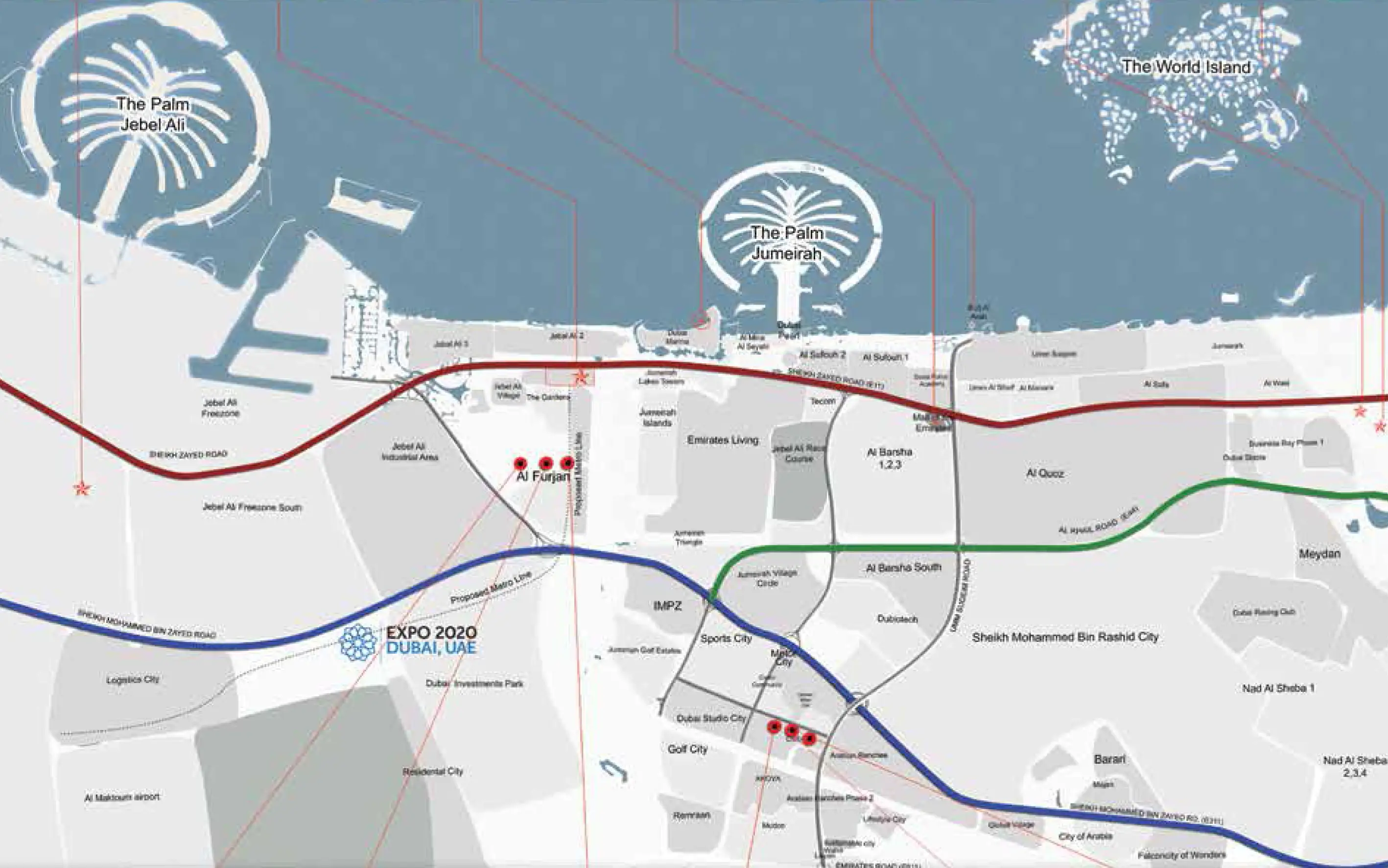 Damac Islands Dubai Location Map