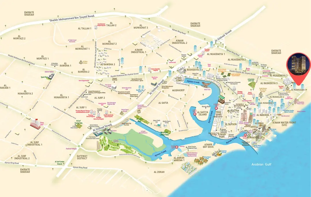 Damac Islands Dubai Location Map