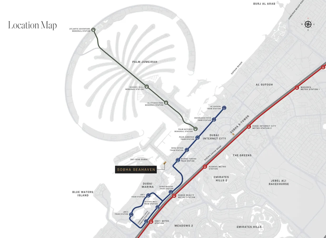 Damac Islands Dubai Location Map