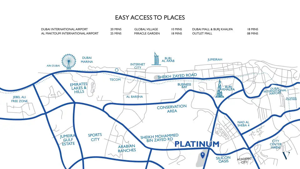 Damac Islands Dubai Location Map