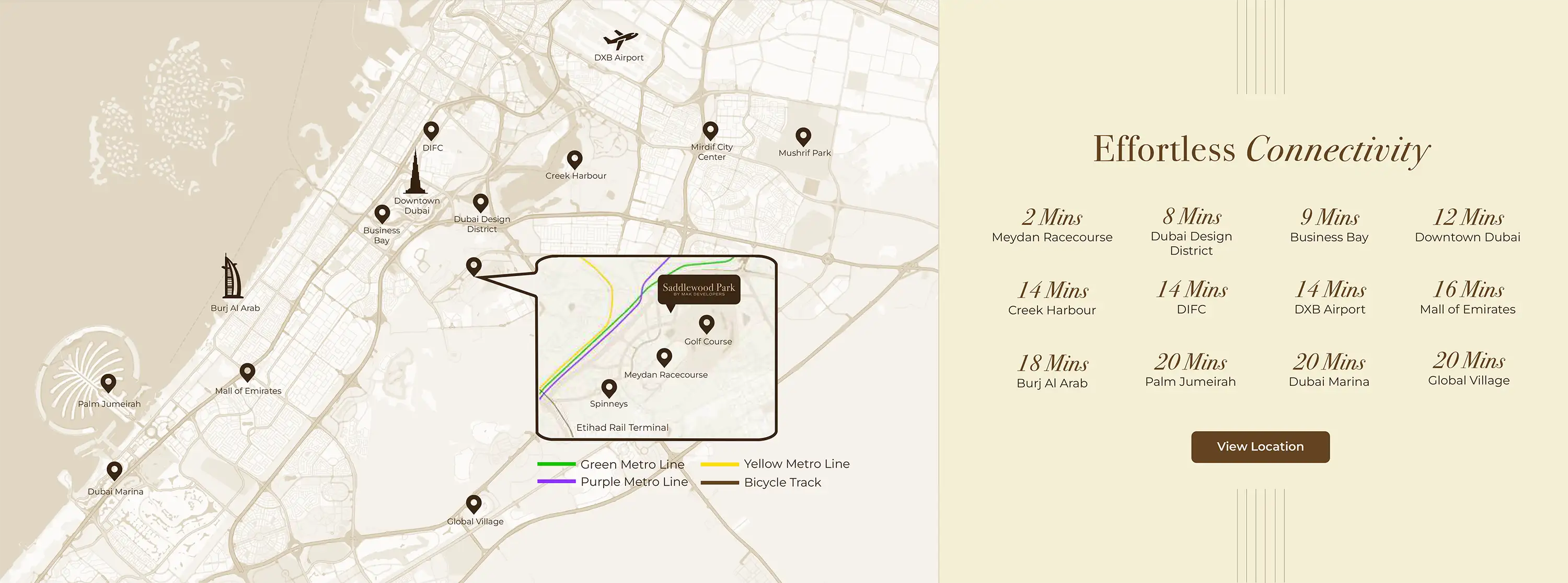 Damac Islands Dubai Location Map