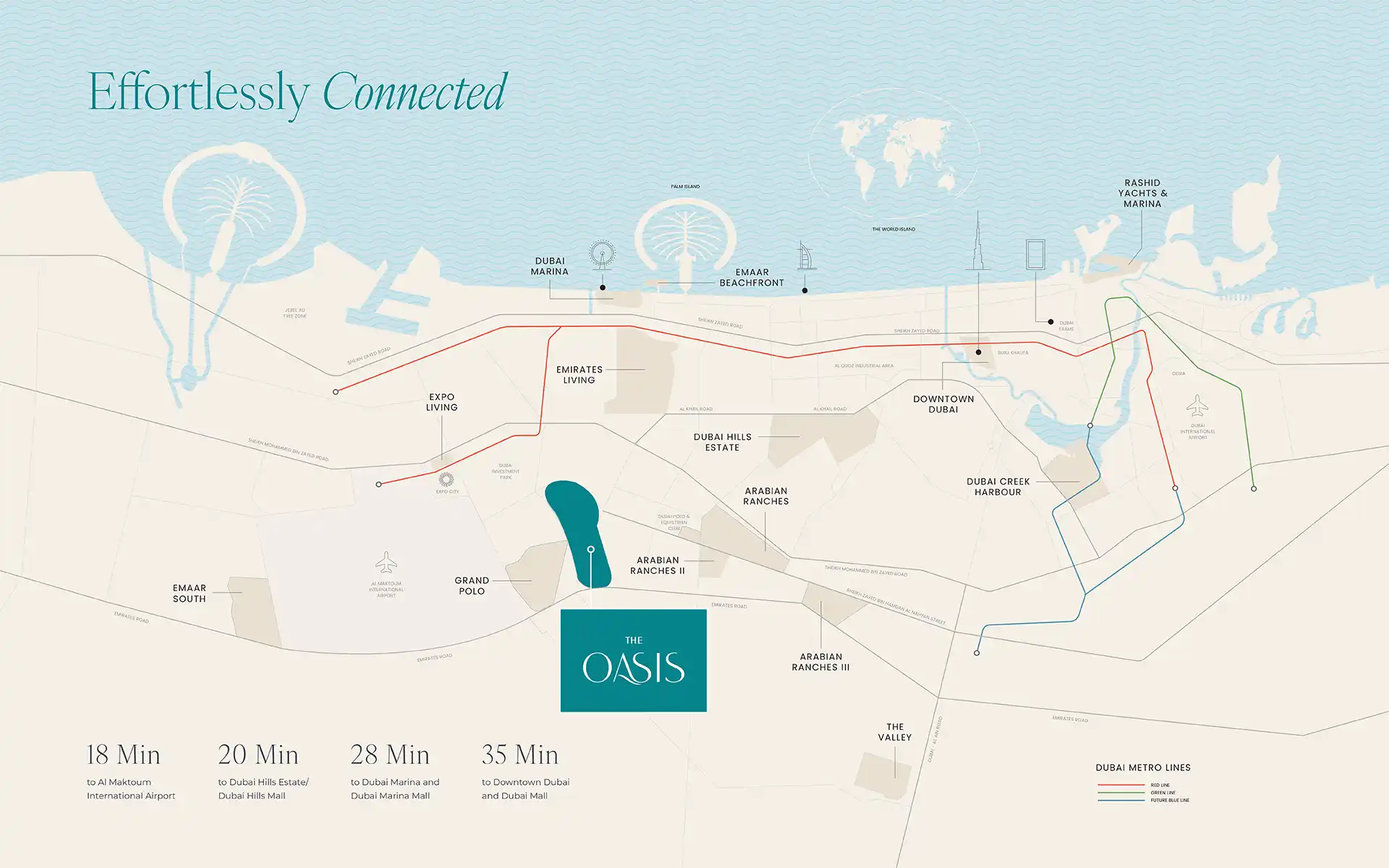 Damac Islands Dubai Location Map