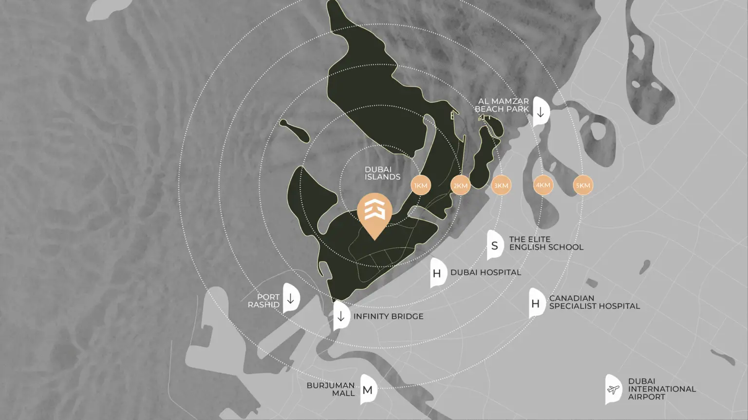 Damac Islands Dubai Location Map