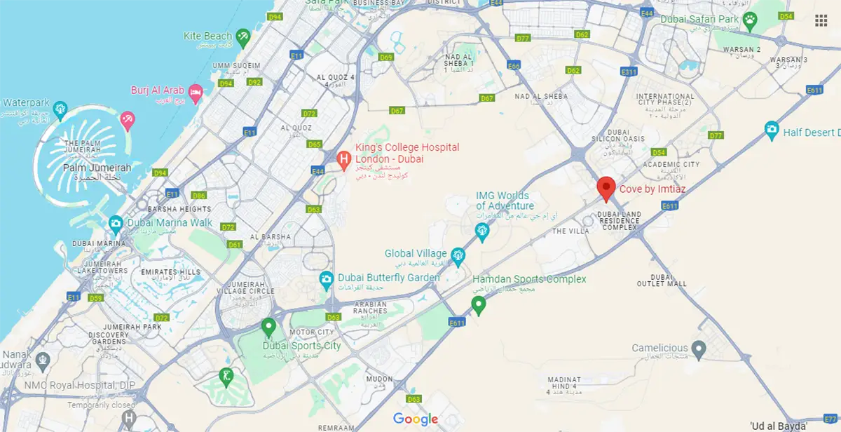 Damac Islands Dubai Location Map