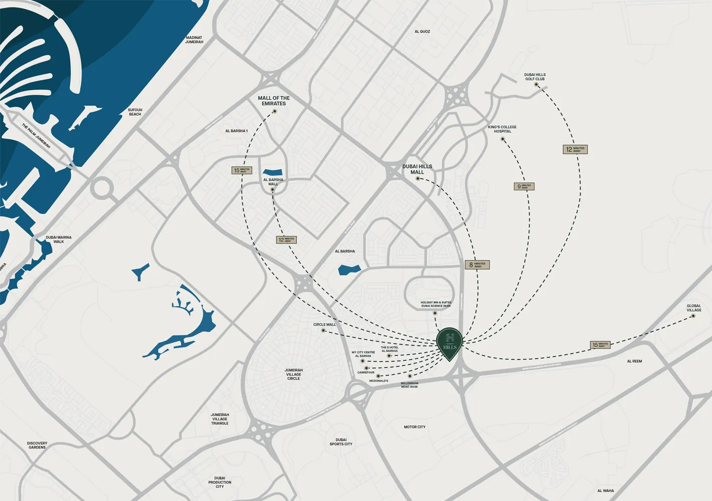 Damac Islands Dubai Location Map